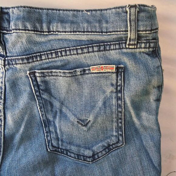 Hudson Tencel Denim Cut-Off Shorts Frayed Hem Medium Light Wash Size 28 - Picture 4 of 7